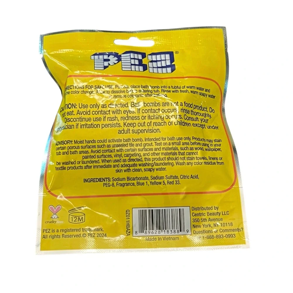 NOVELTY PEZ BATH BOMB‎ Strawberry Scented 1.41 Oz Ages 3+